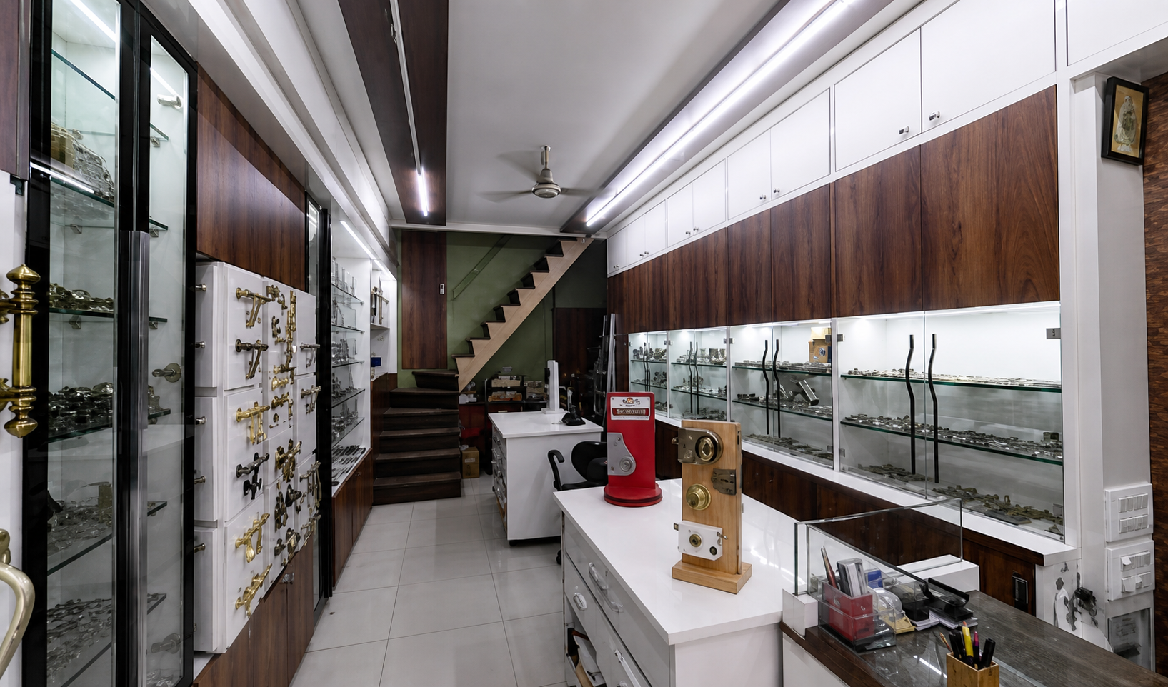 Wide view of the Bharmal Hardware Khazana showroom